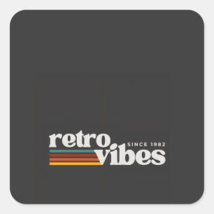 retro vibes square sticker