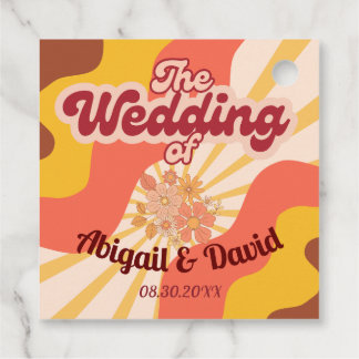 Retro Vibes Vintage Wedding Favour Tags