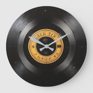 Retro Vibes: Vinyl Record Large Clock