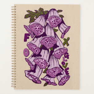 Retro Vibrant Foxglove Wildflower Planner