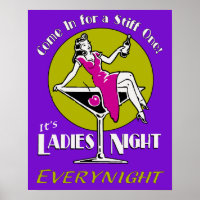 Retro vibrant Ladies Night