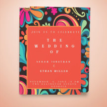 Retro vibrant style   invitation