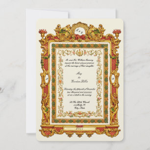 Retro Victorian Era 1858 Baroque Rococo Style Invitation