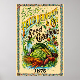 Retro Victorian Era 1875 Seed Catalog Cover Poster
