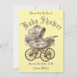 Retro Victorian Era Carriage Baby Shower Template