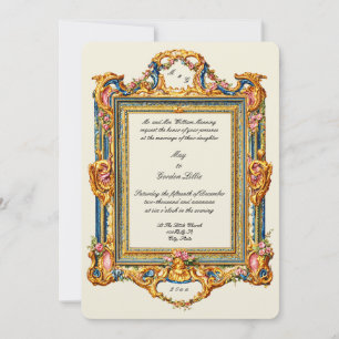 Retro Victorian Era Colorful Baroque Rococo Style Invitation