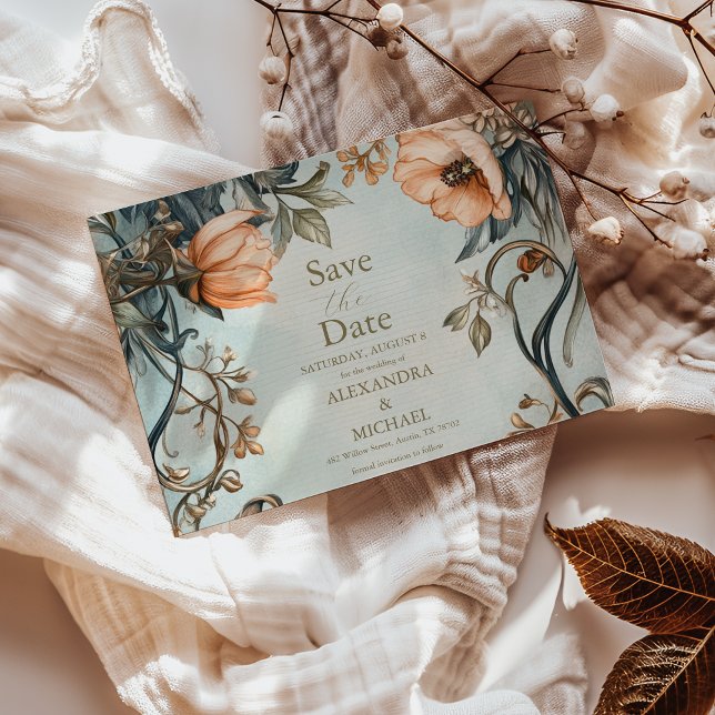 Retro Victorian Royal Floral Wedding  Save The Date (Creator Uploaded)