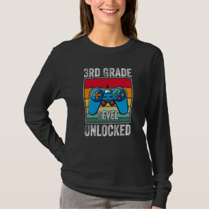 Retro Video Game 3rd Grade Level Unlocked Gift T-Shirt