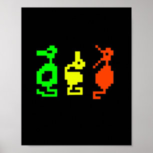 Retro Video Game 8-bit Adventure Dragon Poster