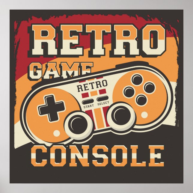 Retro Video Game Console Signage  Poster (Front)