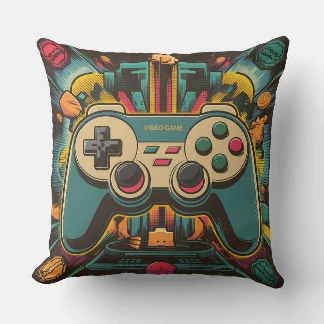 Retro Video Game Controller Cushion (Front)