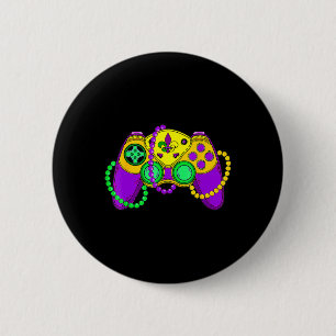 Retro Video Game Controller Hat Mardi Gras Gaming  6 Cm Round Badge