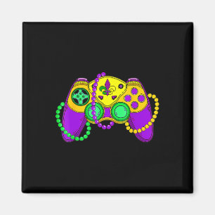Retro Video Game Controller Hat Mardi Gras Gaming  Magnet