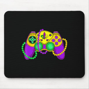 Retro Video Game Controller Hat Mardi Gras Gaming  Mouse Mat