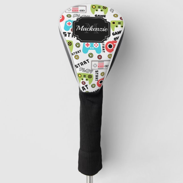 Retro Video Game Golf Head Cover (Front)