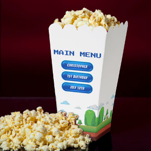 Retro Video Game Menu 1st Birthday Party Favour Box