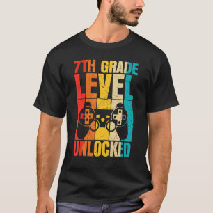 Retro Video Gamer 7th Grade Level Unlocked Back To T-Shirt