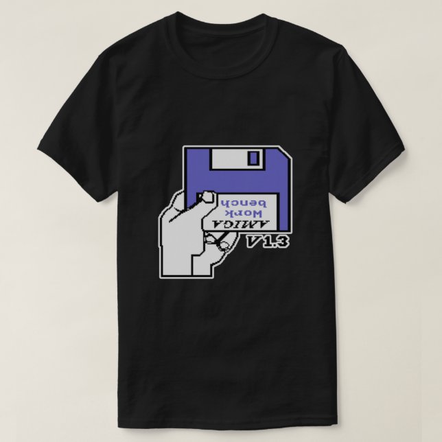 Retro Video Games Commodore Amiga Workbench Insert T-Shirt (Design Front)