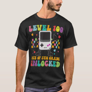 Retro Video Games Level 100 Days Of 5th Grade Unlo T-Shirt