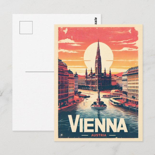 Retro Vienna city austria gifts  Postcard (Front/Back)