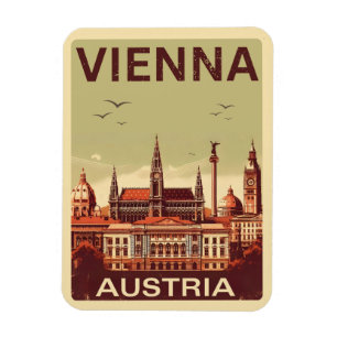 Retro Vienna city Austria skyline gifts Magnet