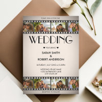 Retro Vignette Photo Collage Film Strip Wedding