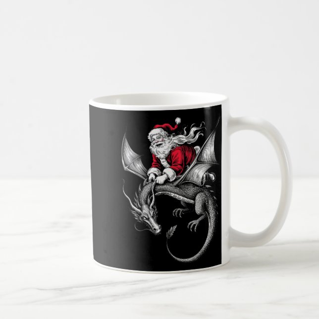 Retro Viking Pagan Christmas - Clic Santa Riding D Coffee Mug (Right)