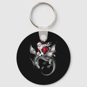 Retro Viking Pagan Christmas - Clic Santa Riding D Key Ring