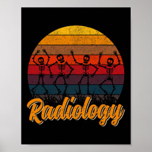 Retro Vinitage Dancing Skeleton Radiology Technici Poster