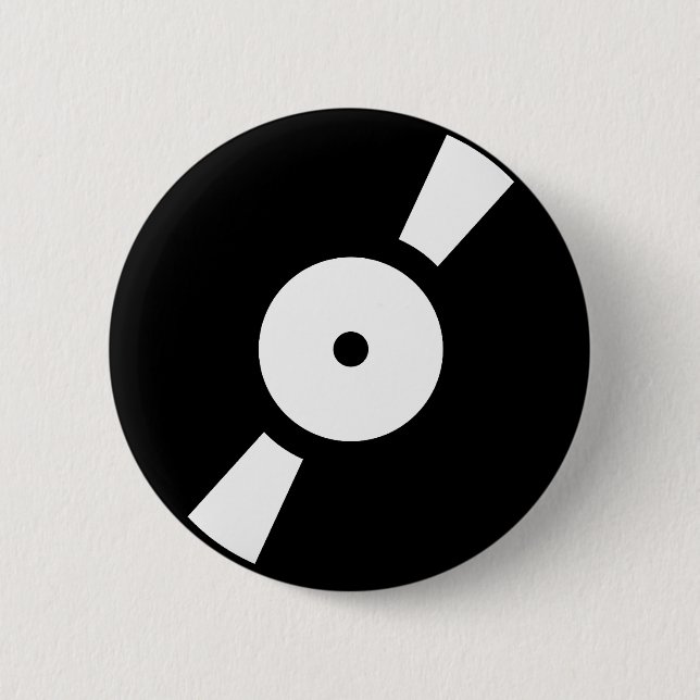 retro vinly record 6 cm round badge (Front)