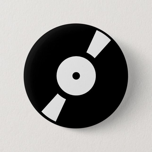 retro vinly record 6 cm round badge (Front)
