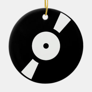 retro vinly record ceramic tree decoration