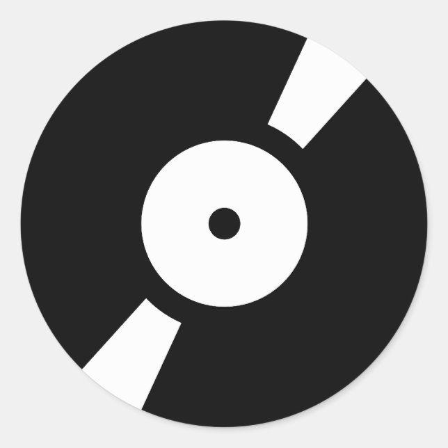 retro vinly record classic round sticker (Front)