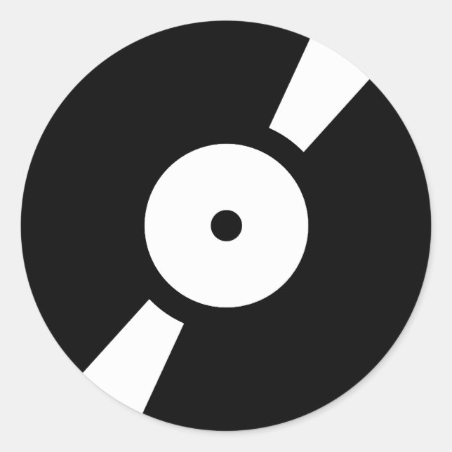 retro vinly record classic round sticker (Front)