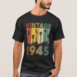 Retro Vintage 1945 Guitarist 1945 Birthday Guitar T-Shirt