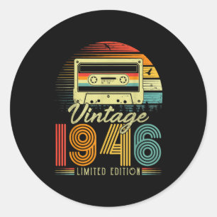 Retro Vintage 1946 Limited Edition 80 Years Old Bi Classic Round Sticker