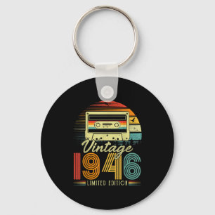 Retro Vintage 1946 Limited Edition 80 Years Old Bi Key Ring