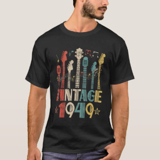 Retro Vintage 1949 Guitar Lover 1949 Birthday Guit T-Shirt