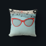 Retro Vintage 1950's Fifties Red Cat Eye Glasses Cushion<br><div class="desc">Retro Vintage 1950's Fifties Red Cat Eye Glasses Pillow.</div>
