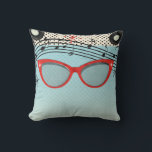 Retro Vintage 1950's Fifties Red Cat Eye Glasses Cushion<br><div class="desc">Retro Vintage 1950's Fifties Red Cat Eye Glasses Pillow.</div>