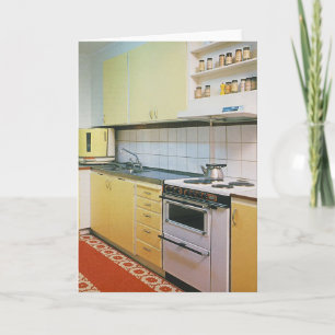 Retro Vintage 1950s Kitchen Blank Greeting Card