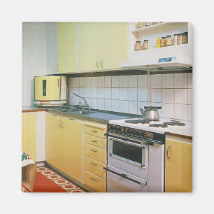 Retro Vintage 1950s Kitchen Scene Magnet