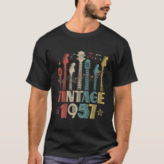Retro Vintage 1957 Guitar Lover 1957 Birthday Guit T-Shirt