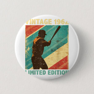 Retro Vintage 1962 Baseball Lover Limited Edition 6 Cm Round Badge