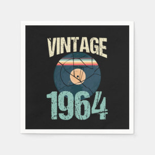Retro Vintage 1964 56 th Birthday Record Vinyl Vin Napkin