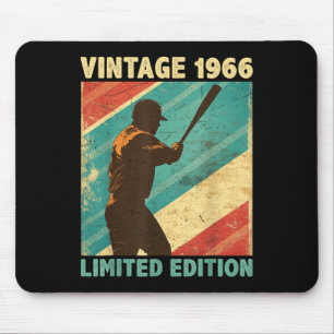 Retro Vintage 1966 Baseball Lover Limited Edition Mouse Mat