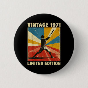 Retro Vintage 1971 Baseball Lover Limited Edition  6 Cm Round Badge