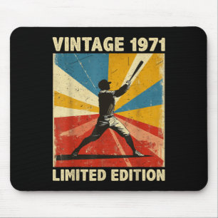 Retro Vintage 1971 Baseball Lover Limited Edition Mouse Mat