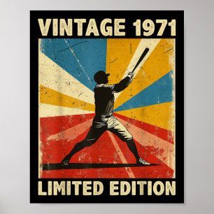 Retro Vintage 1971 Baseball Lover Limited Edition Poster