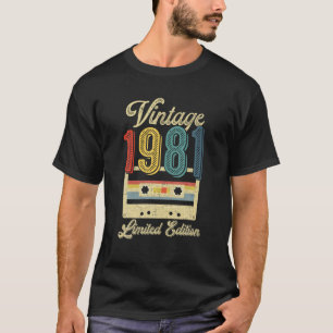 Retro Vintage 1981 Cassette Tape 41St Birthday Mus T-Shirt
